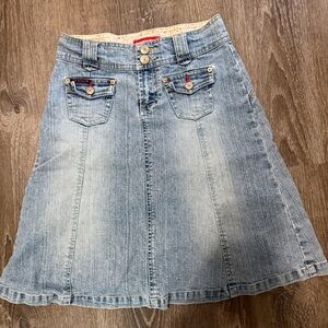 UNIONBAY Light Blue A-Line Denim Skirt